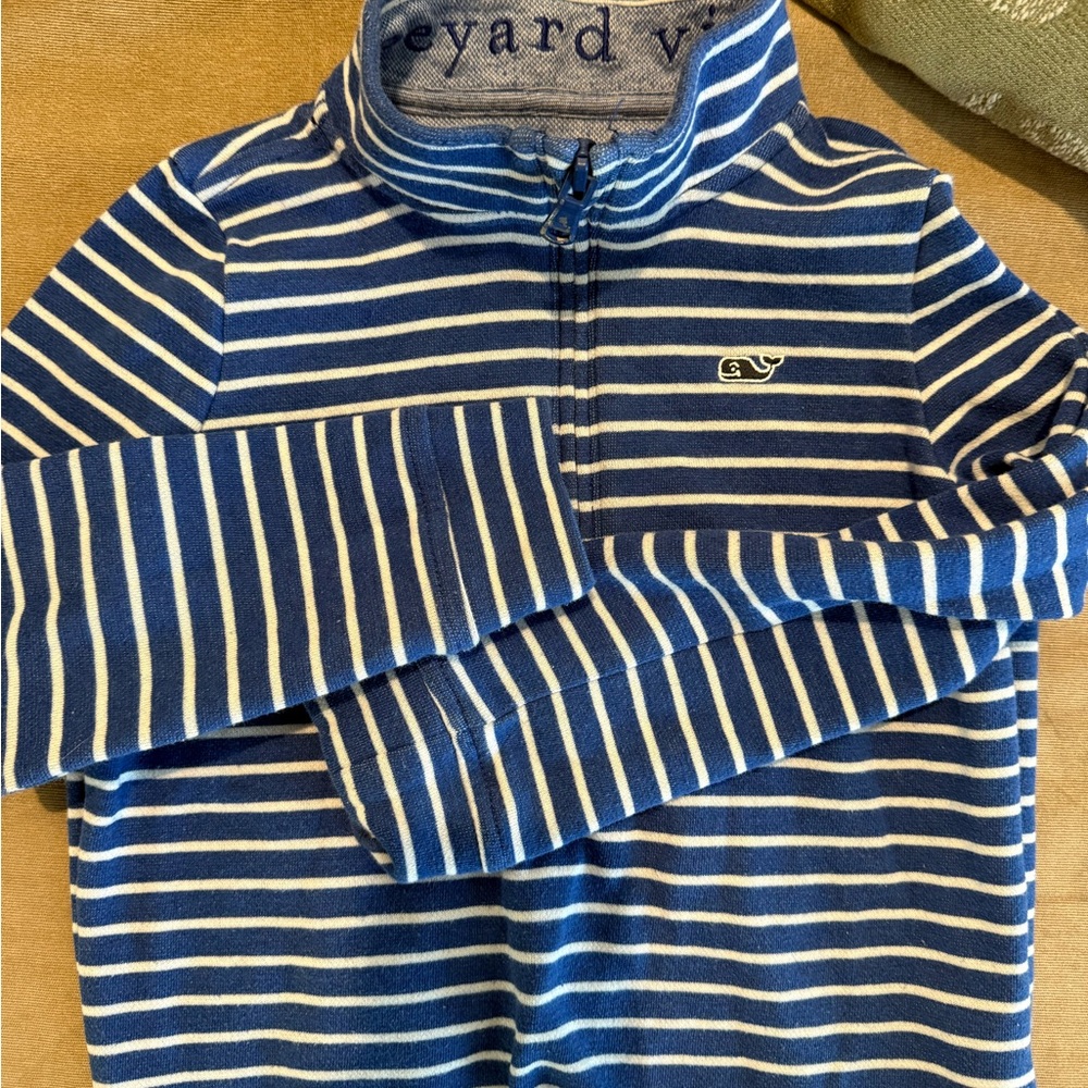 Vineyard Vines Navy and White Half-Zip Pullover